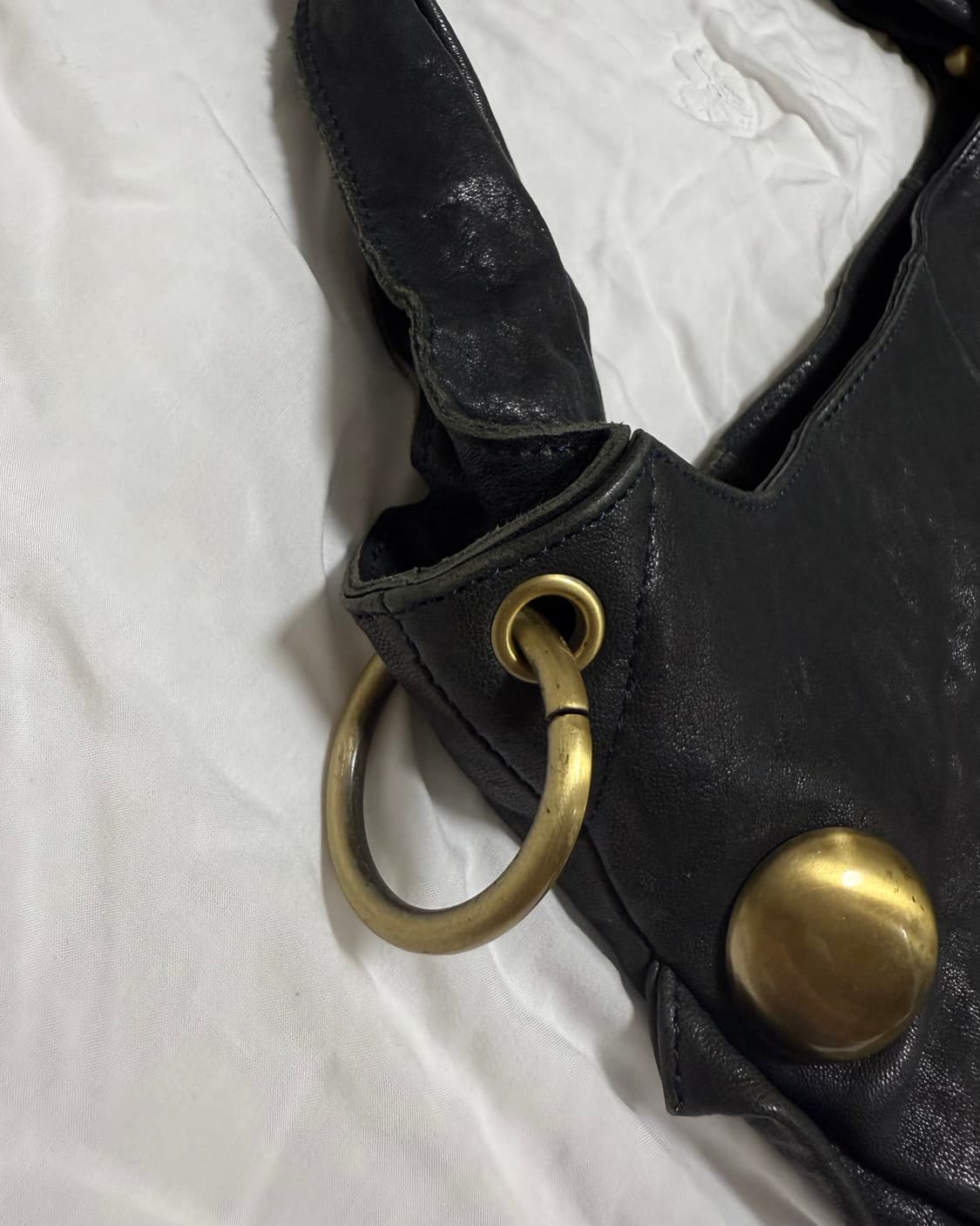 블랙 레더 숄더백 상품이미지6