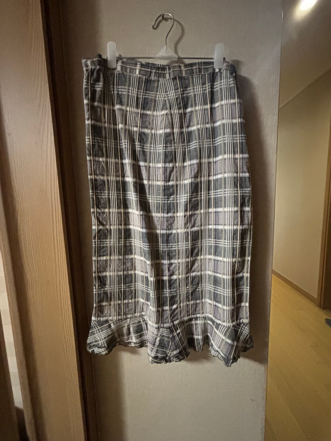 빈티지 체크 롱스커트 상품이미지1