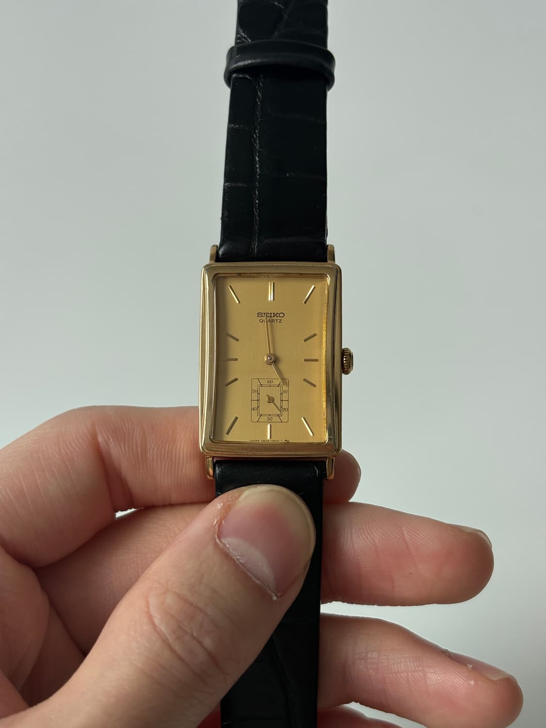 1980년대 Chariot 스몰 세컨즈 골드 탱크 쿼츠 남성 상품이미지3