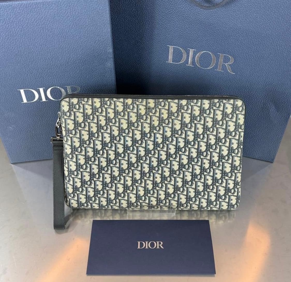 [리오브] 디올 오블리크 A4 자카드 지퍼 클러치 상품이미지1