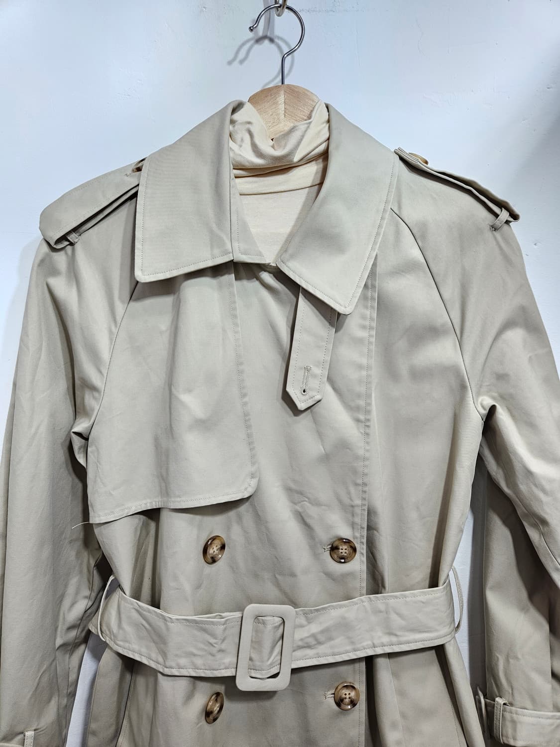 베이지 롱 트렌치 코트 상품이미지2