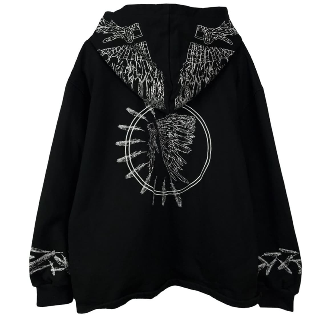 [나인옥토퍼스] 인디언 자수 오버핏 후드티 블랙 M19419 상품이미지3