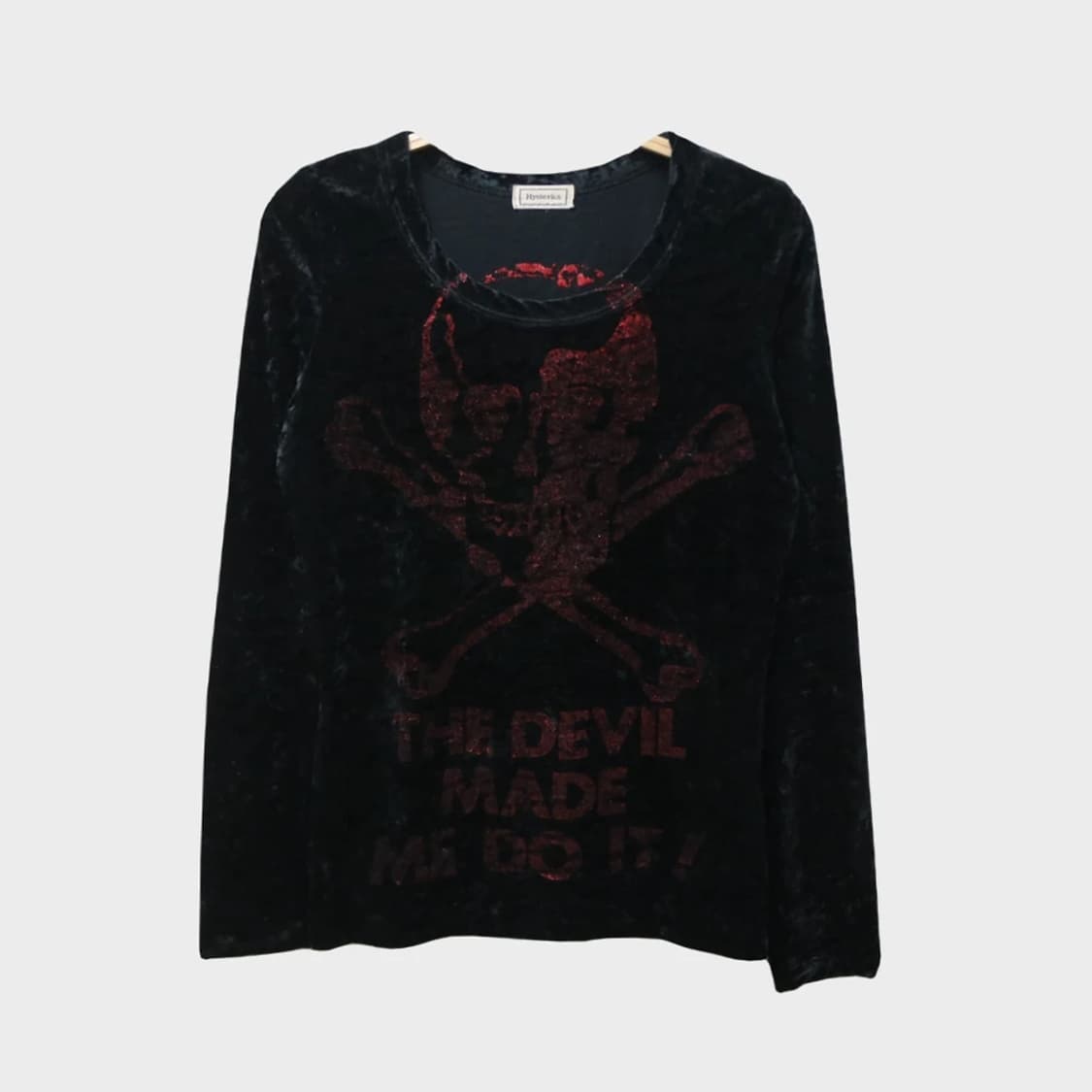 히스테릭 글래머 벨벳 고스로리 긴팔 티셔츠 66817 상품이미지1