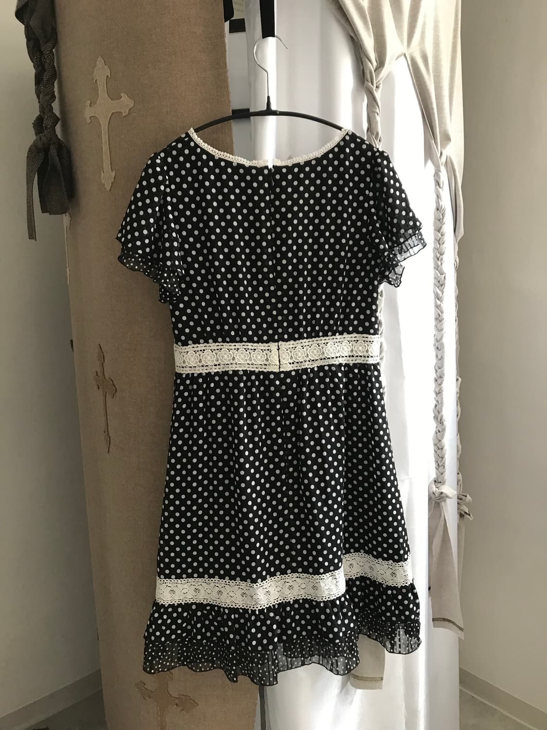 vintage dot pattern lace one-piece 상품이미지7