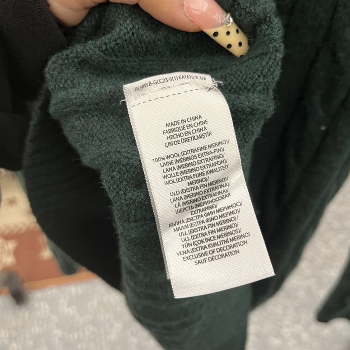 폴로 랄프로렌 빈티지 레트로 딥그린 꽈배기 니트 M C09757 상품이미지6