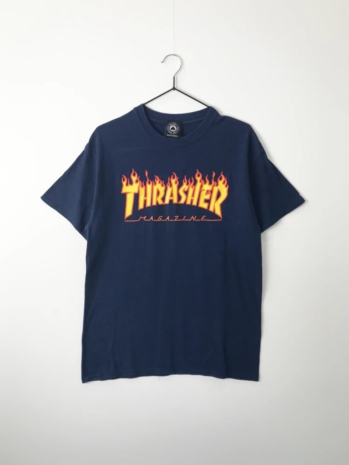 Thrasher Flame Logo Navy Tee 상품이미지3