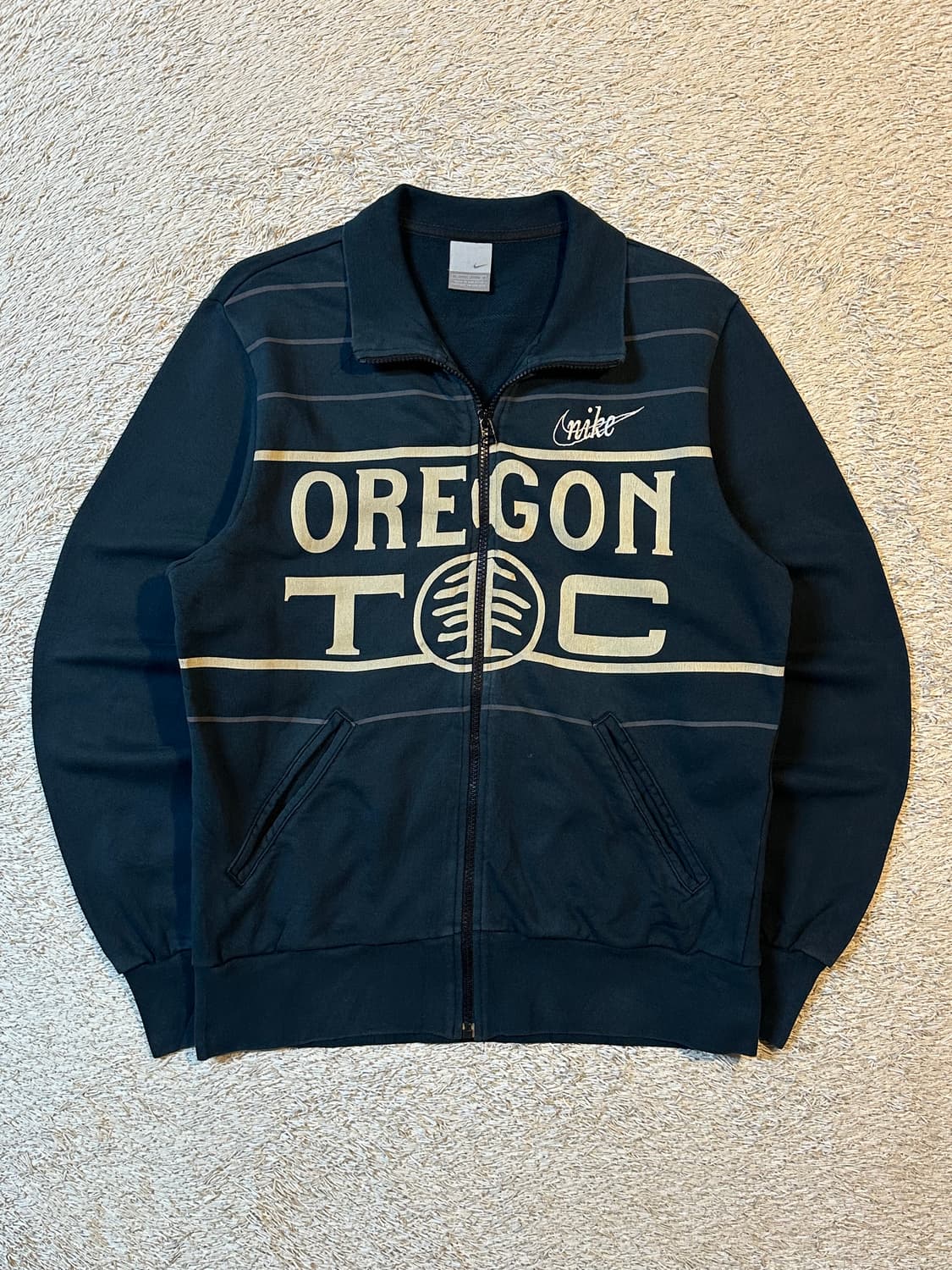 희귀) 00's 나이키 올드스쿨 오레곤 코튼 집업 자켓 상품이미지1