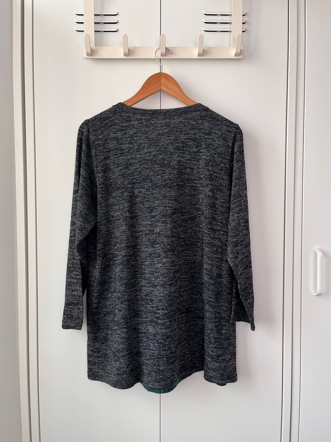 Noannu 체크 우드단추 바선생 레이어드 니트 상품이미지9