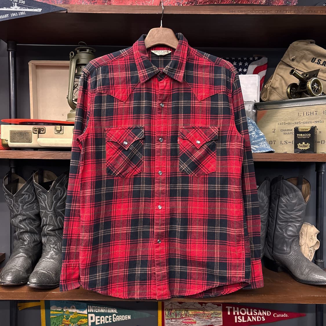 리바이스 오리지널 레드탭 빅요크 웨스턴 타탄 체크셔츠 펄스냅 N872 상품이미지1