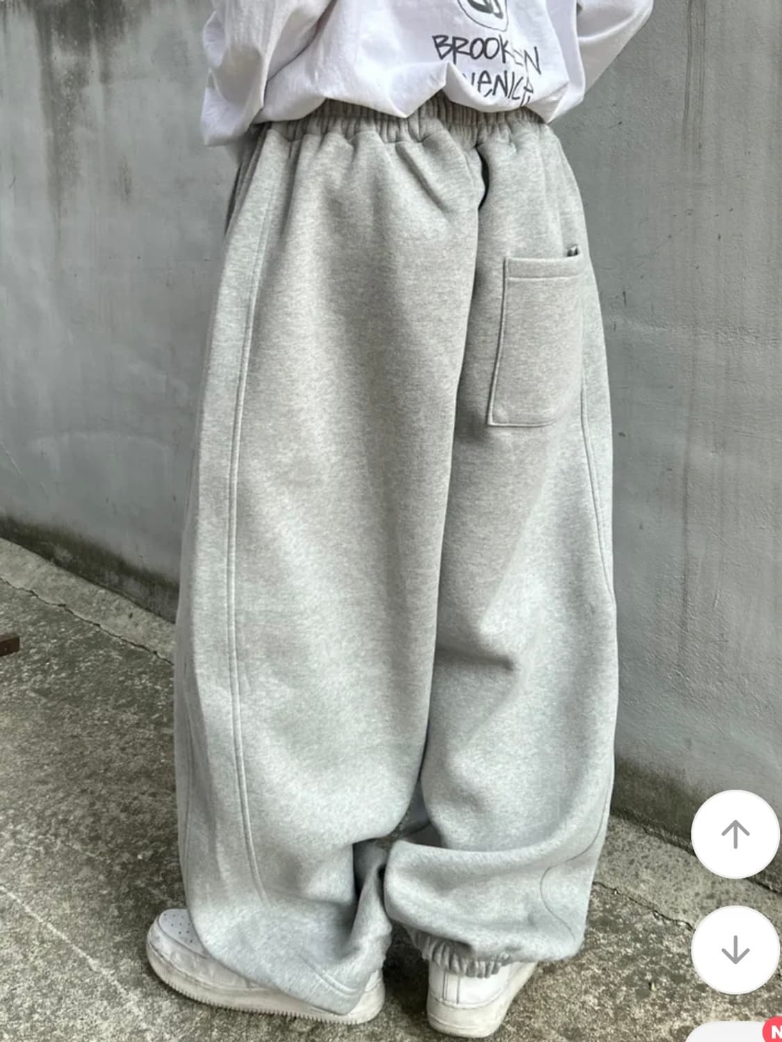 [Unisex] 사이드 절개 와이드 벌룬 팬츠 (Grey) 상품이미지1