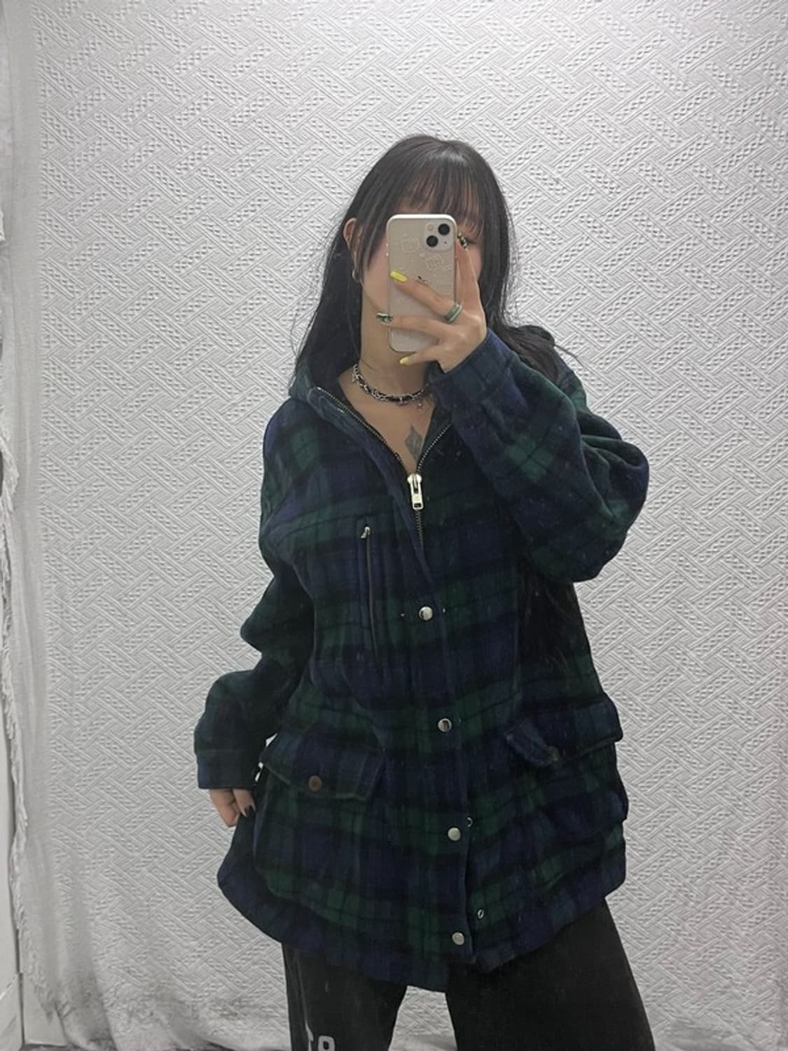 폴로 랄프로렌 블랙와치 홀리데이 체크 후드 미디 코트 95 C07451 상품이미지1