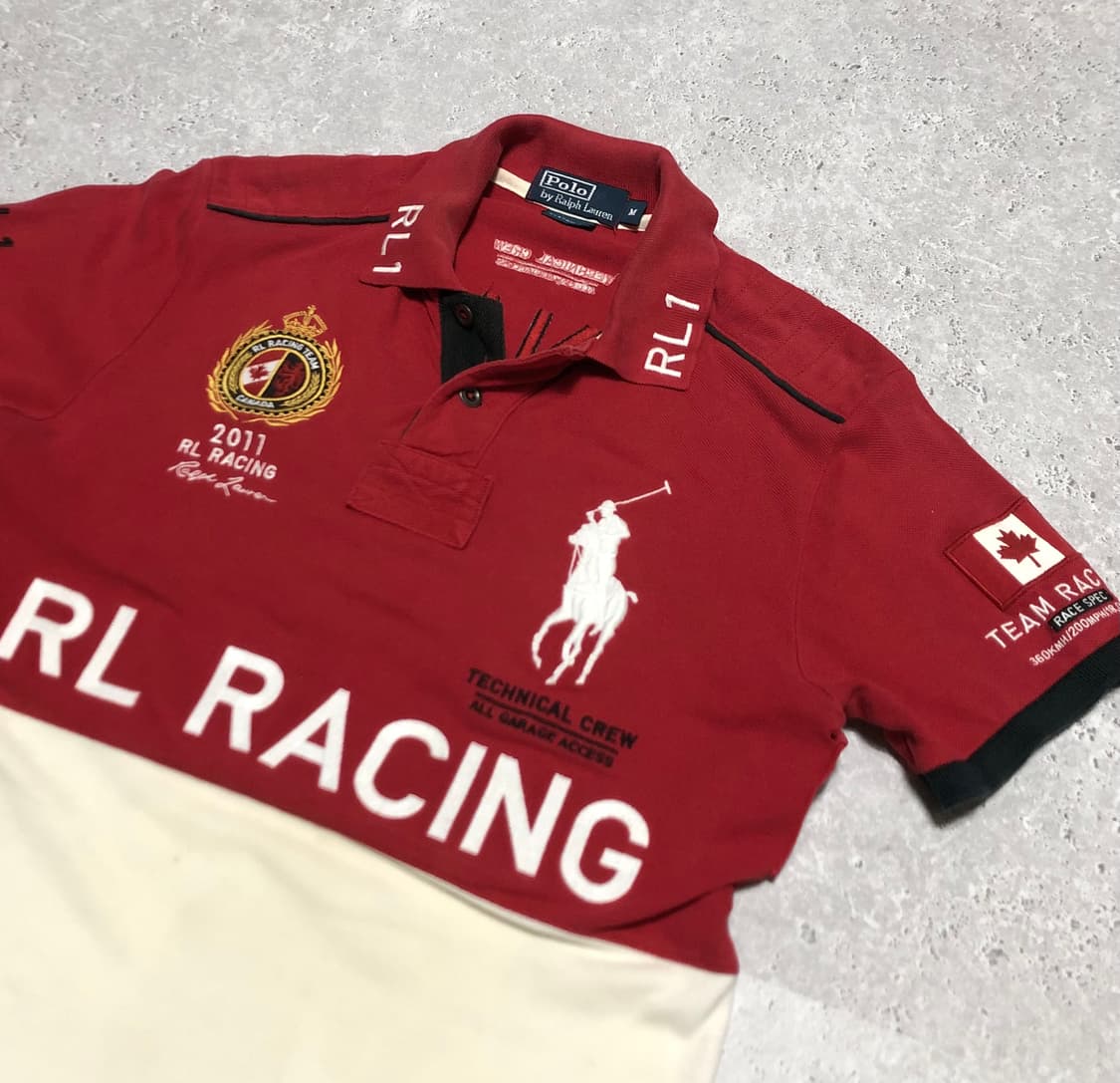 폴로 랄프로렌 RL 레이싱 반팔 카라티 캐나다 희귀 상품이미지3