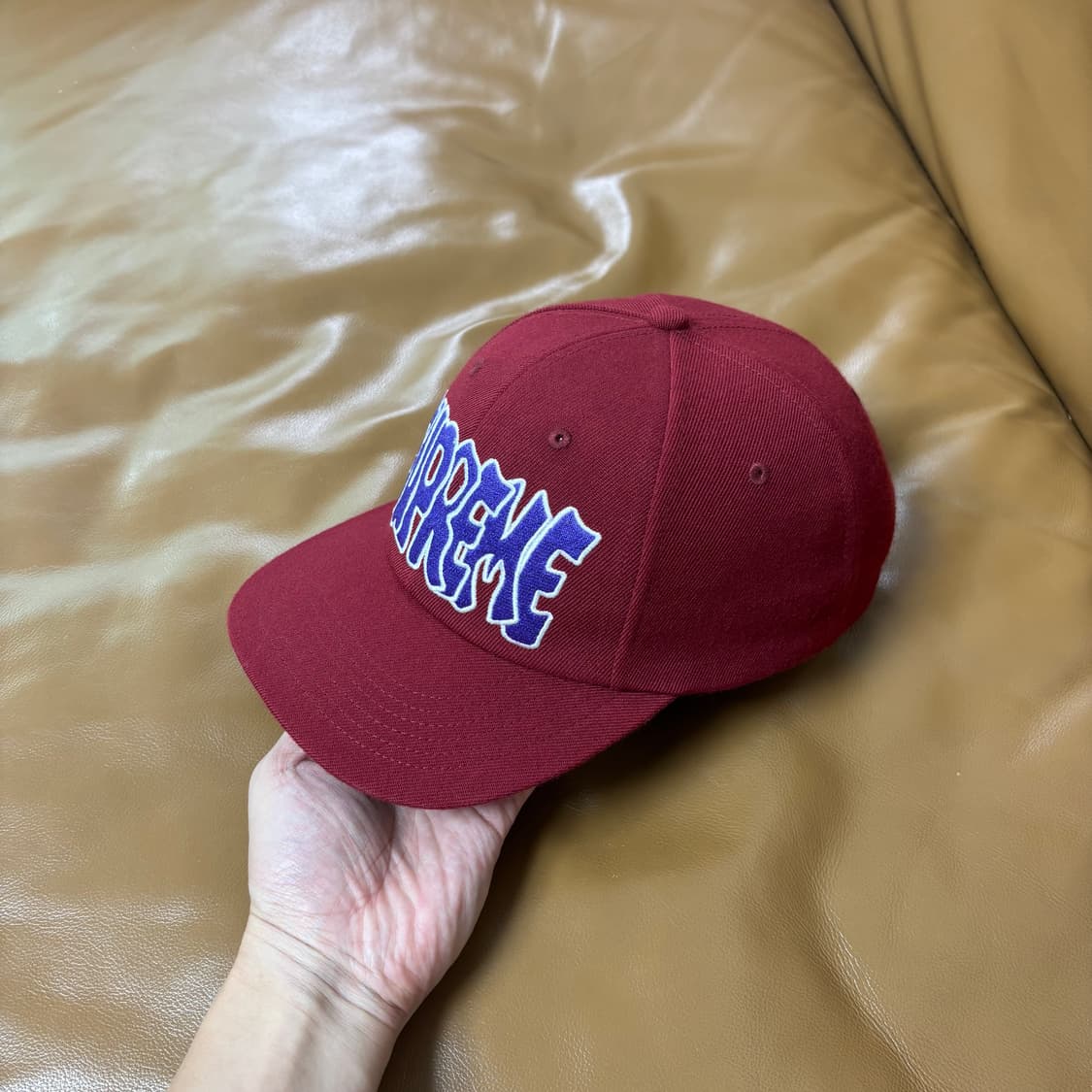 Supreme 슈프림 워시드 버건디 6패널 볼캡 모자 (Burgundy) 상품이미지4