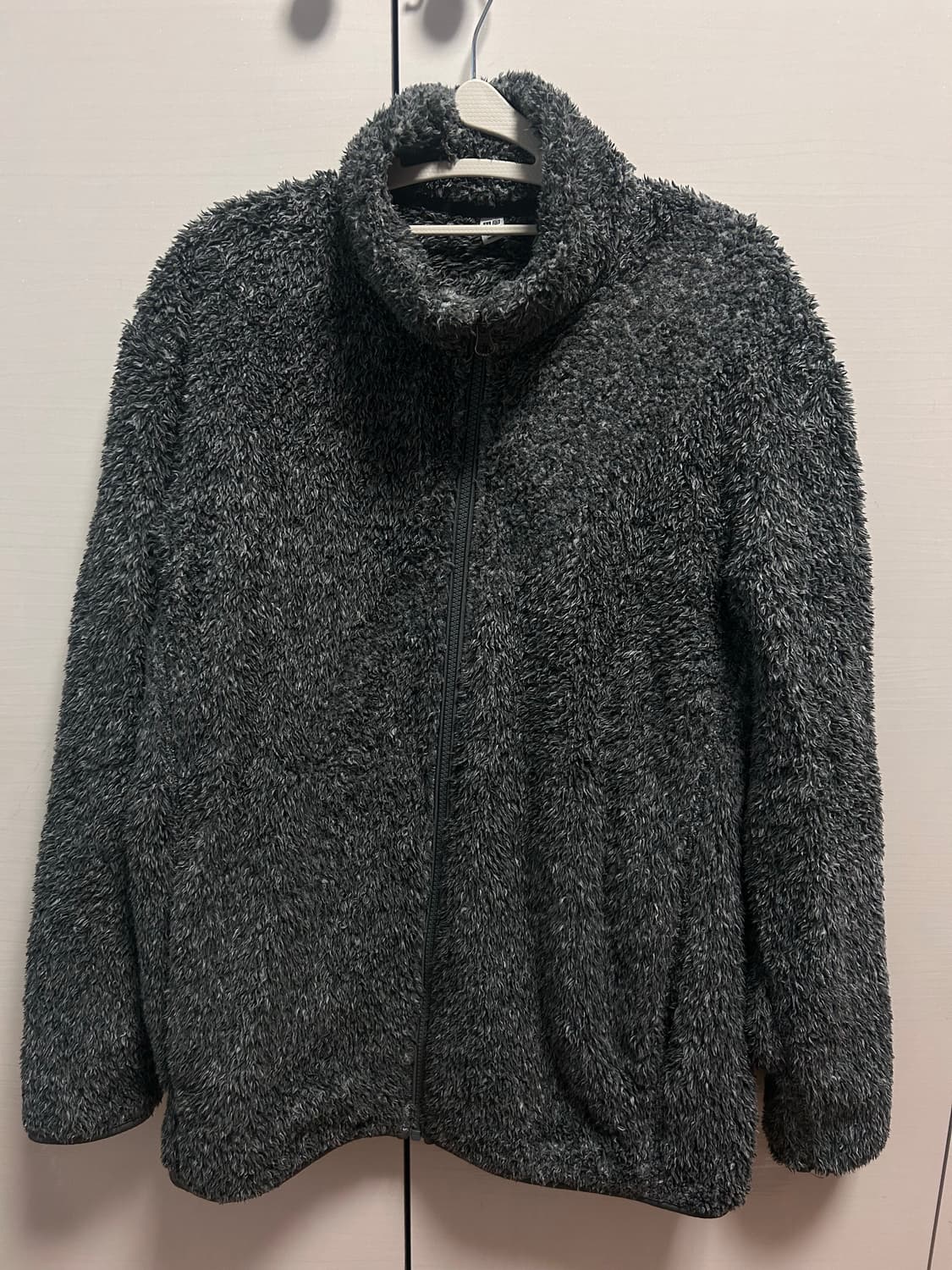 유니클로 양털 후리스 집업 L 그레이 상품이미지1