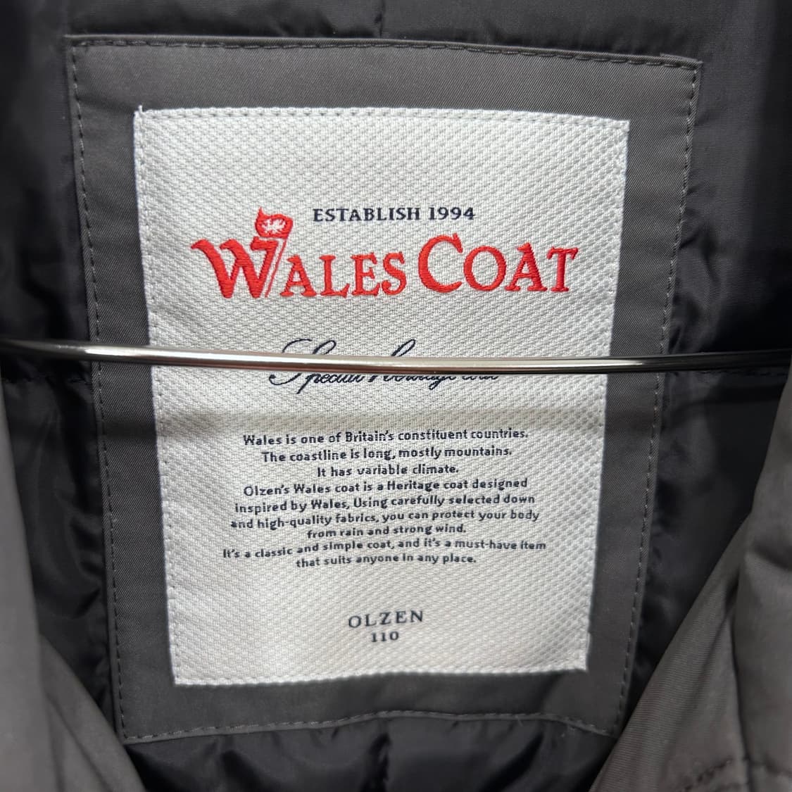 올젠 덕다운 무광 웨일스 패딩 코트 상품이미지3