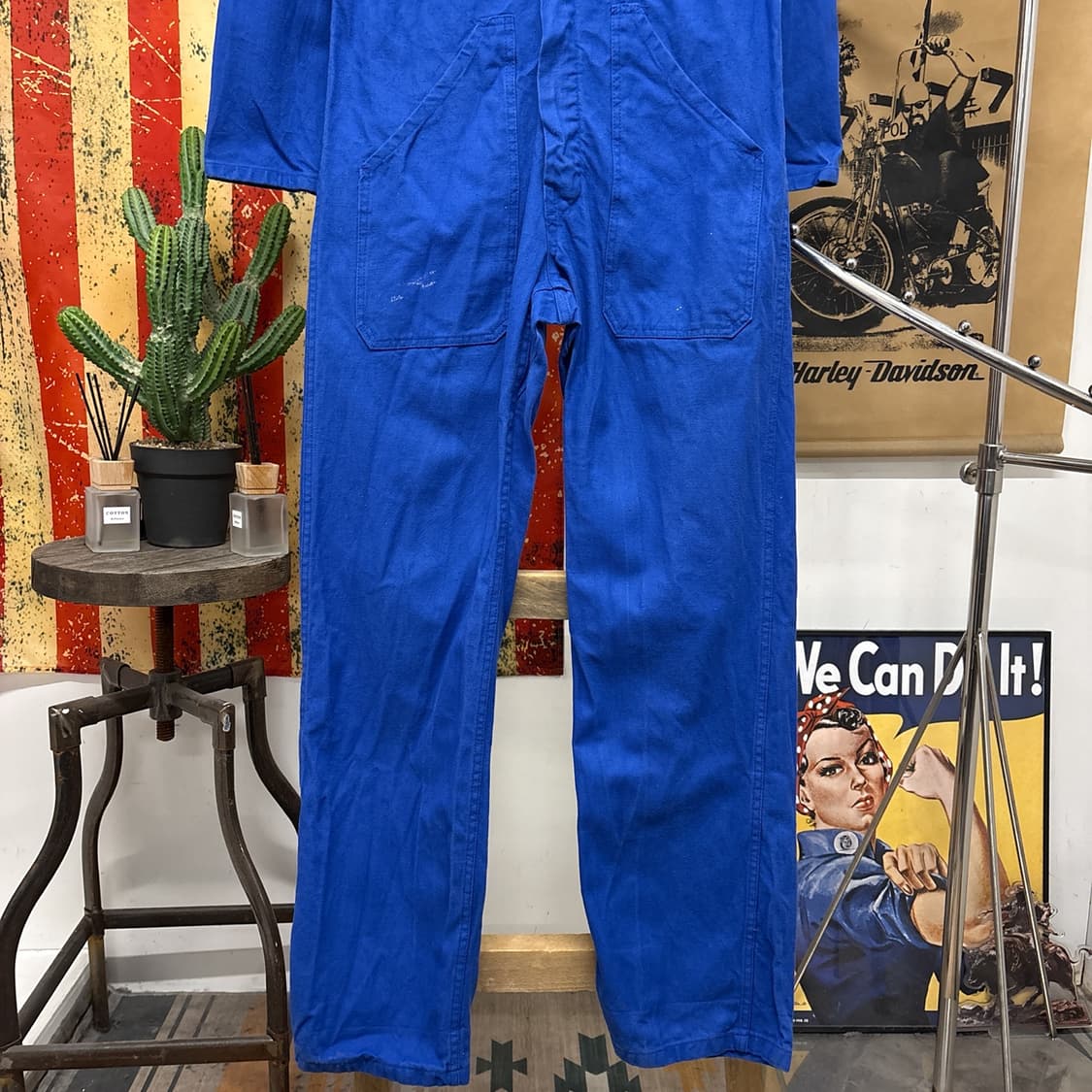 80~90s 프렌치 워크웨어 코튼트윌 집업 점프수트 프랑스생산 N954 상품이미지4