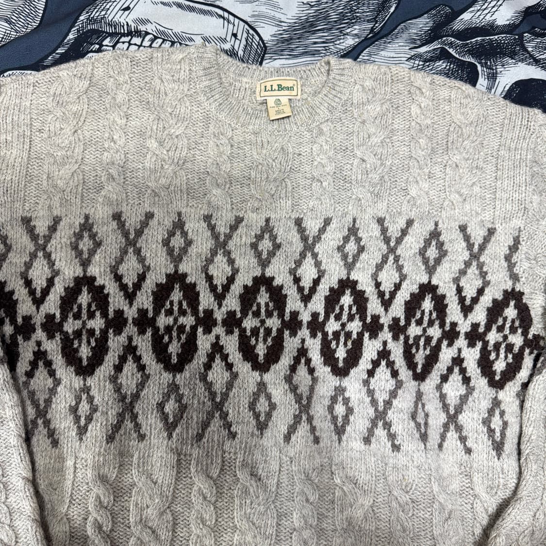 80s LLbean 엘엘빈 피셔맨 스웨터 니트L사이즈 상품이미지3