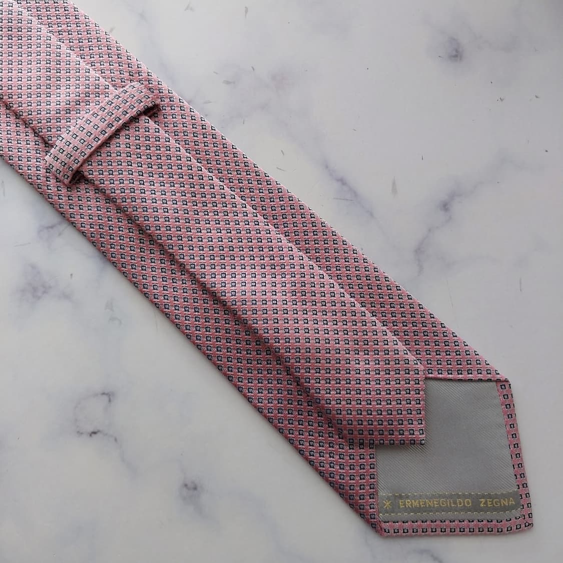 에르메네질도 제냐 자카드 패턴 넥타이 8.7cm S~A+등급 K2534
 상품이미지9