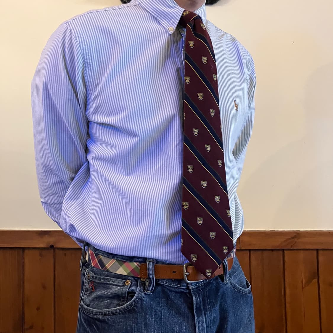 폴로 랄프로렌 레지멘탈 스트라이프 울/코튼 타이 상품이미지7