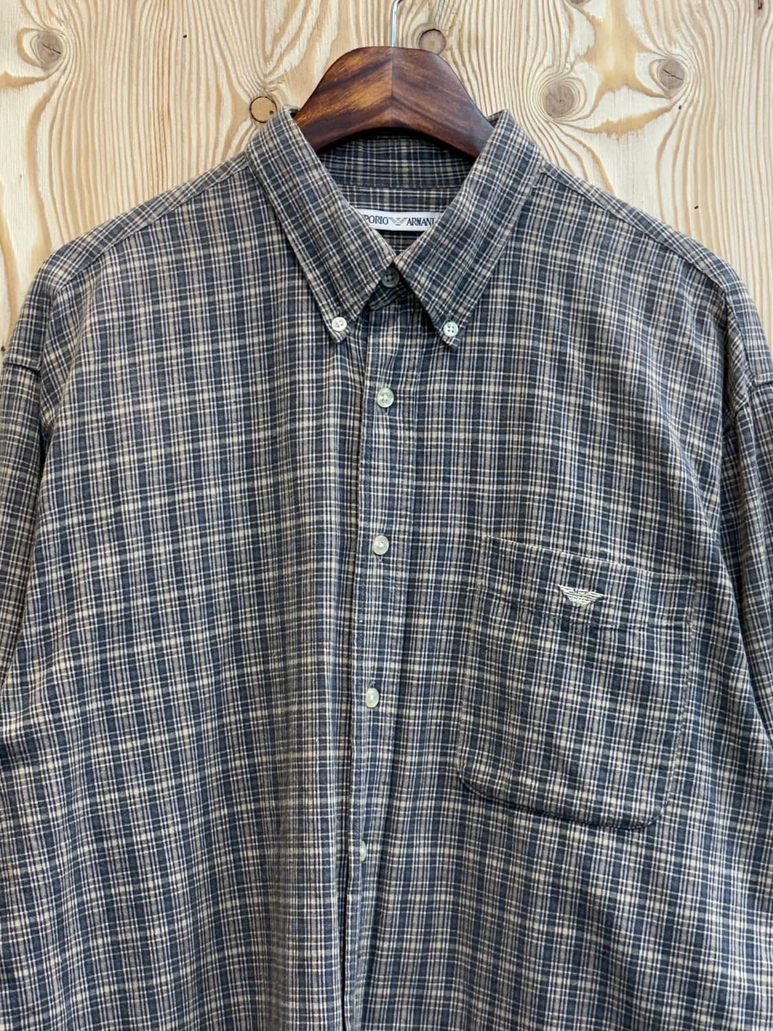 엠포리오 아르마니 자수 체크 셔츠 상품이미지3