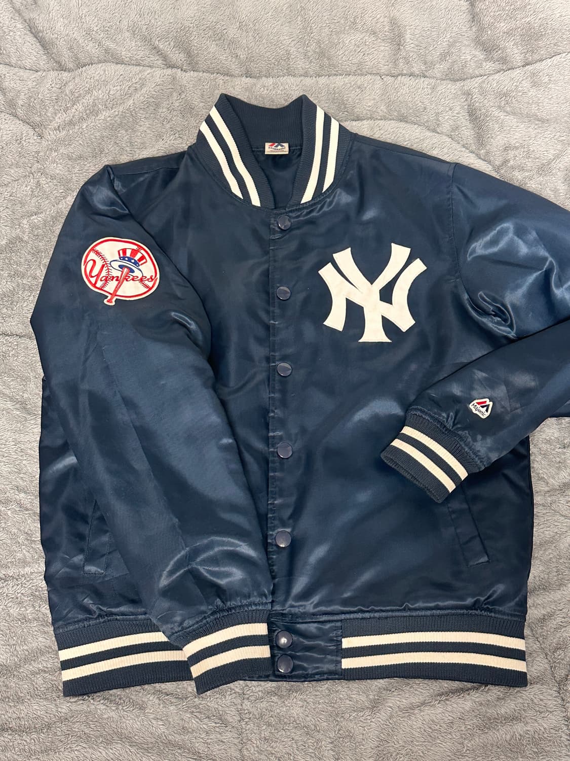 마제스틱 바시티자켓 야구점퍼 네이비 M 상품이미지1