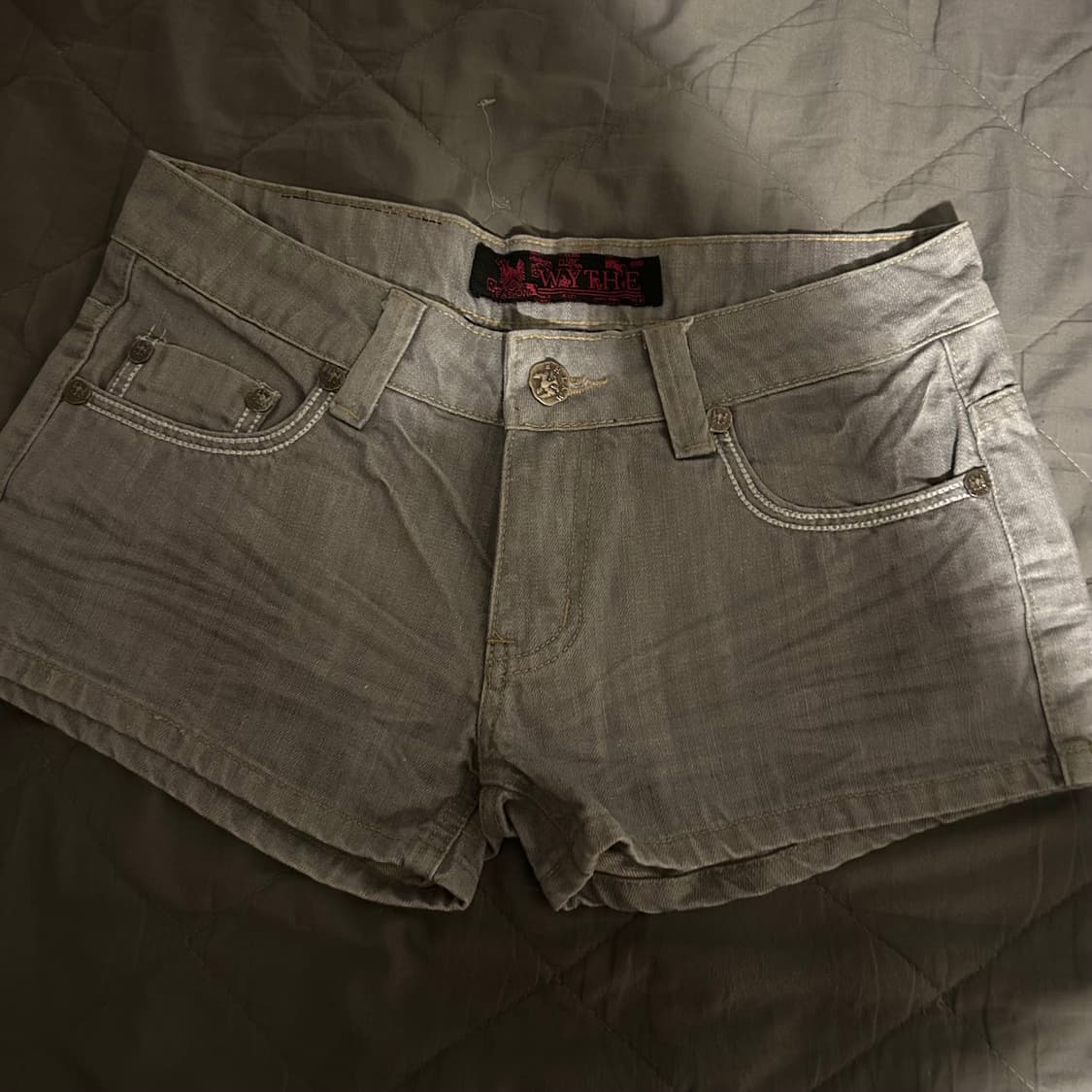 빈티지 커스텀 데님 그레이 쇼츠 상품이미지1