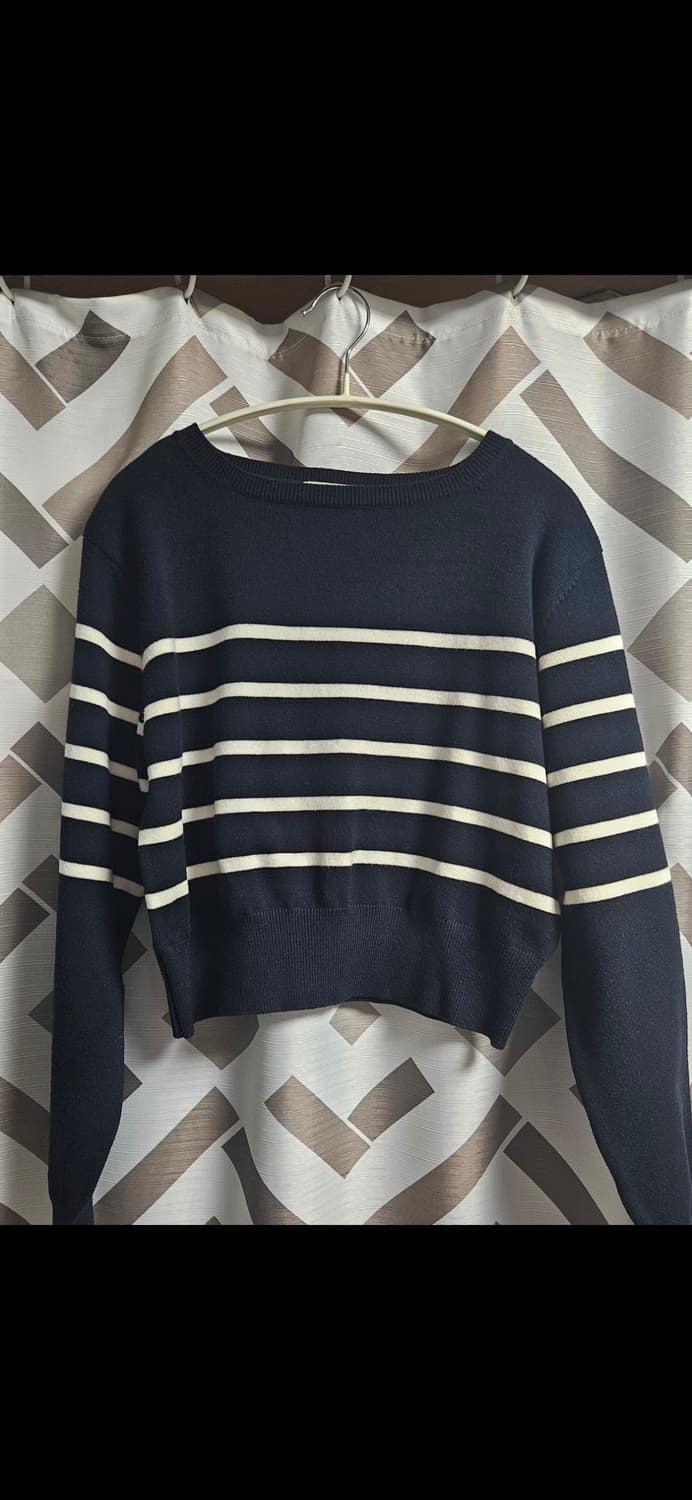 CTD 커넥팅더닷 스트라이프 프렌치 니트 네이비 상품이미지2