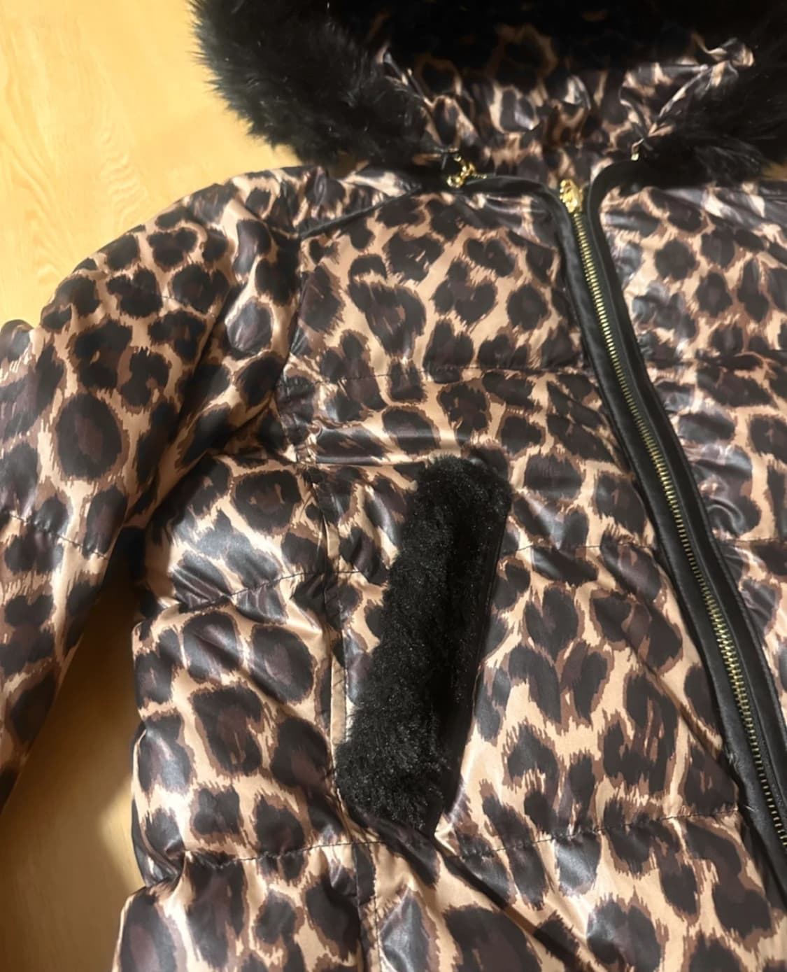 Y2k 갸루 쥬시 꾸뛰르 레오파드 패딩  상품이미지7