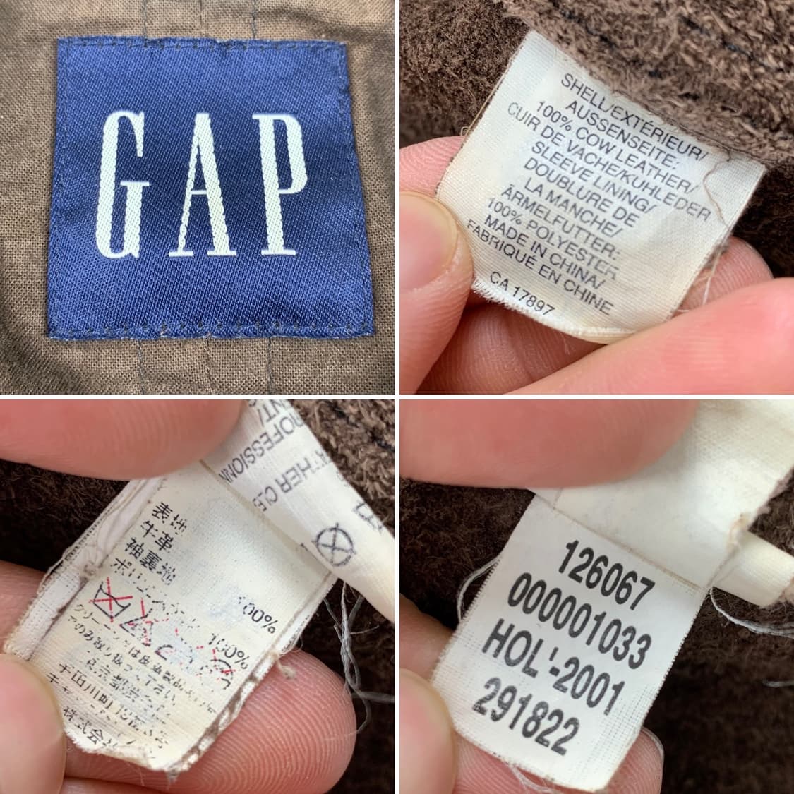 90's 올드갭 카우레더 카코트 자켓 다크브라운 상품이미지7