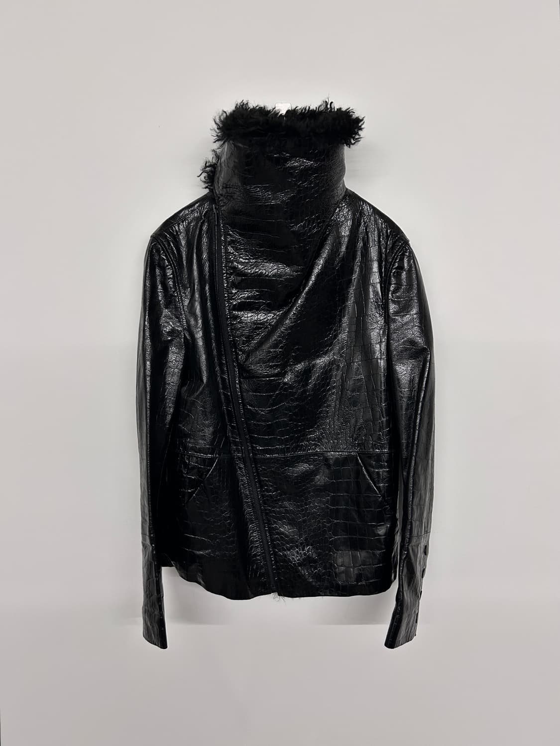 206 옴므 페이던트 크로크 퍼 트림 램스킨 자켓 상품이미지6