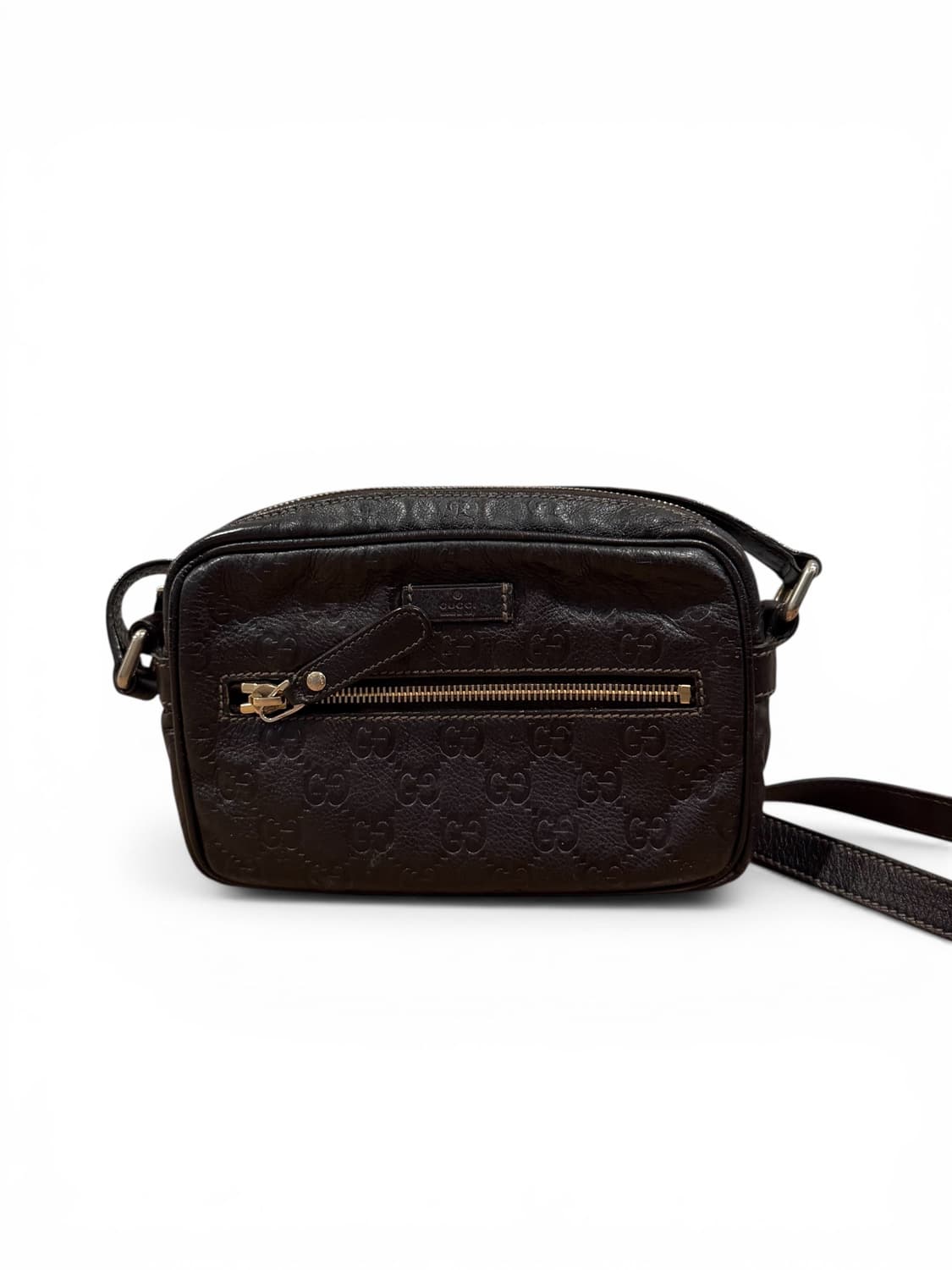 구찌 마이크로 GG 시마 가죽 딥브라운 크로스백 상품이미지1