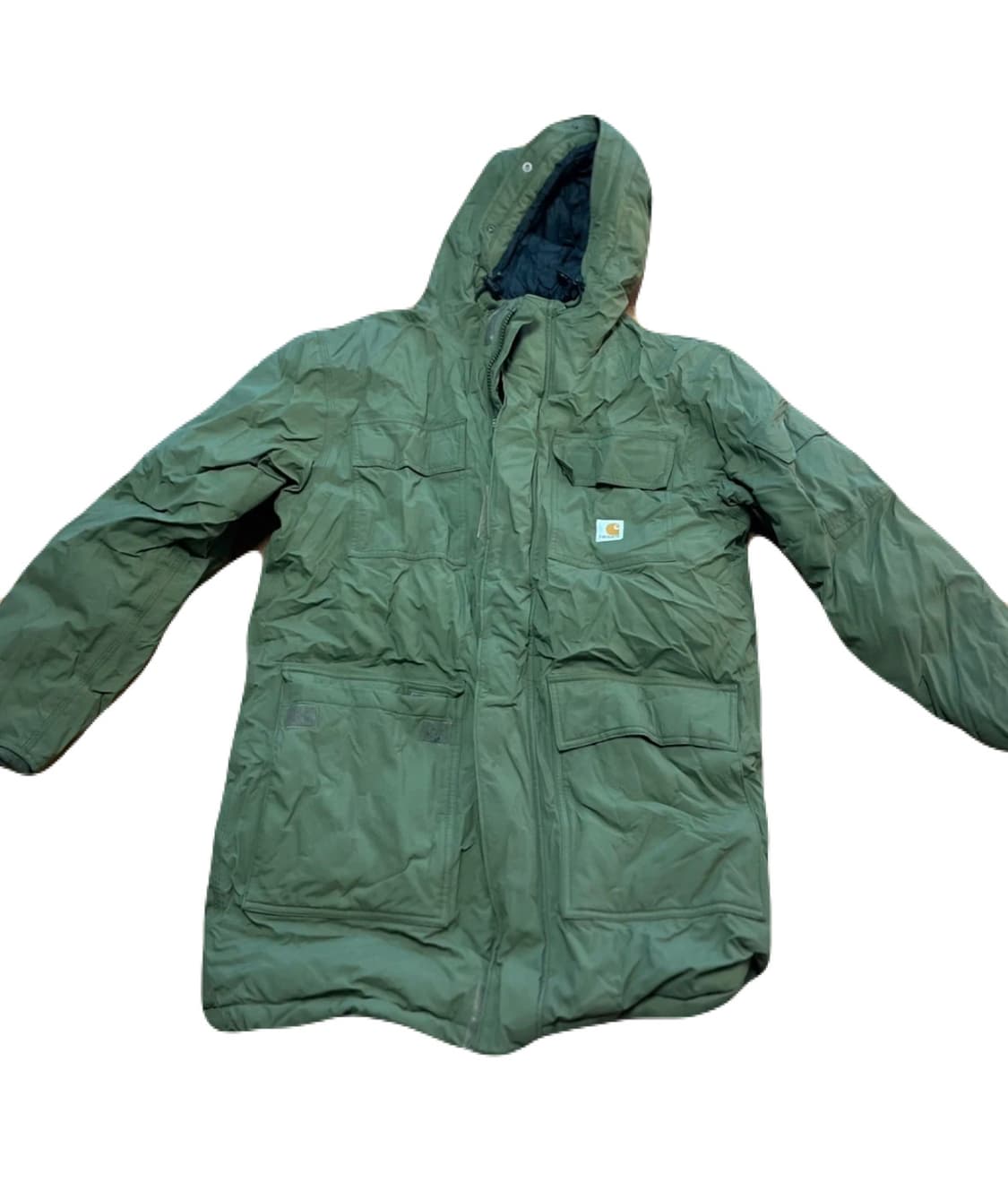 칼하트 카키 후드 패딩 야상 상품이미지1