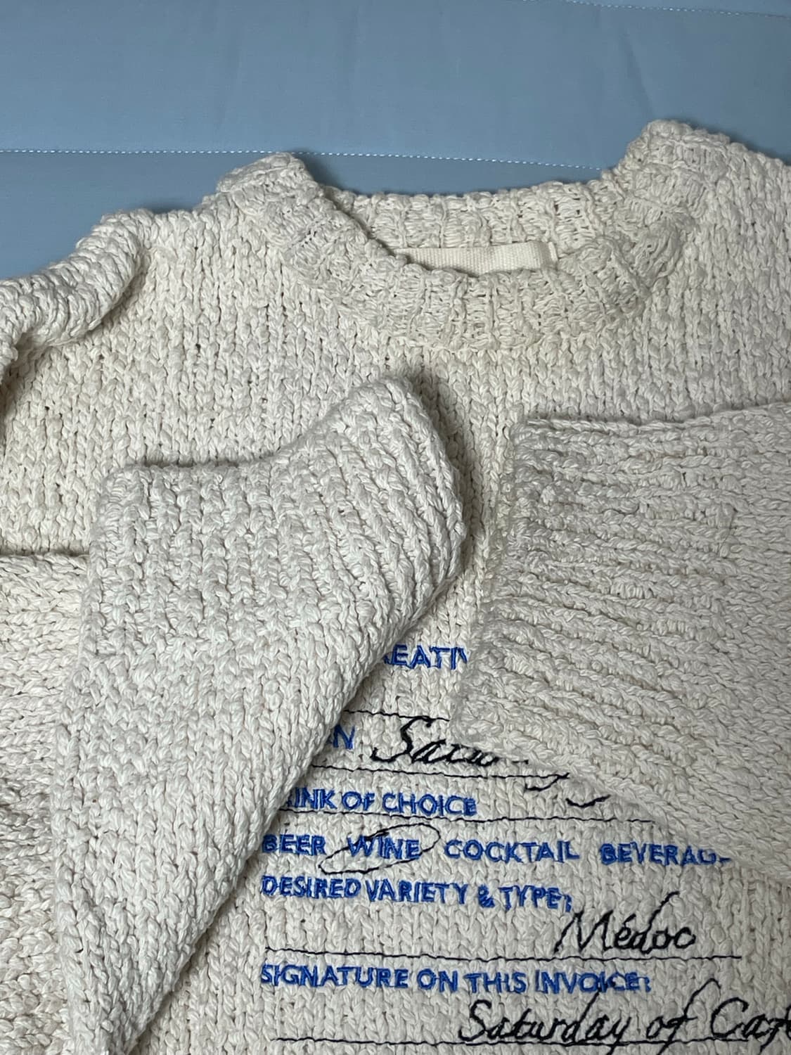 stu 영수증 니트 L 아이보리 상품이미지4