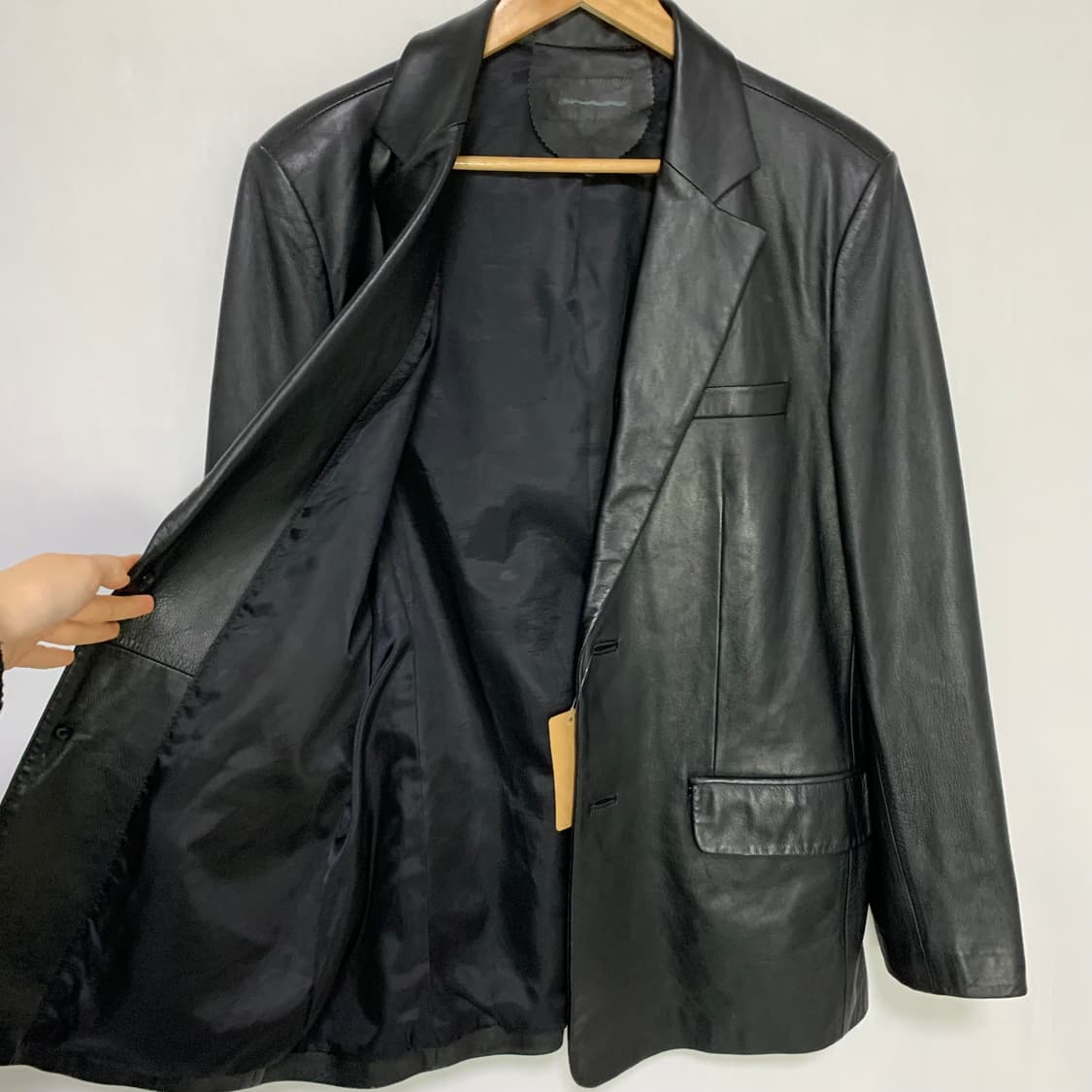 빈티지 리얼레더 양가죽 자켓 블레이저 블랙 남녀공용 상품이미지6