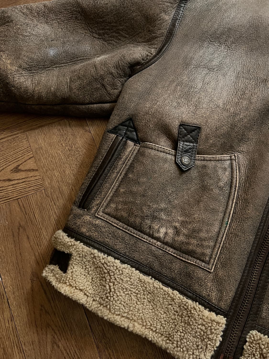 [L]90's USA 빈티지 리얼레더 B-3 무스탕 자켓 상품이미지4