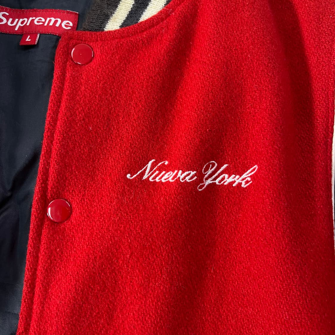 100 슈프림 02s 뉴욕 울 바시티 자켓 상품이미지4