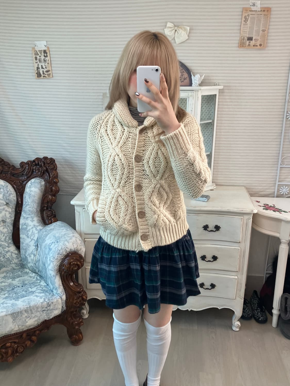 얼스뮤직 아이보리 울 포켓 가디건 상품이미지2