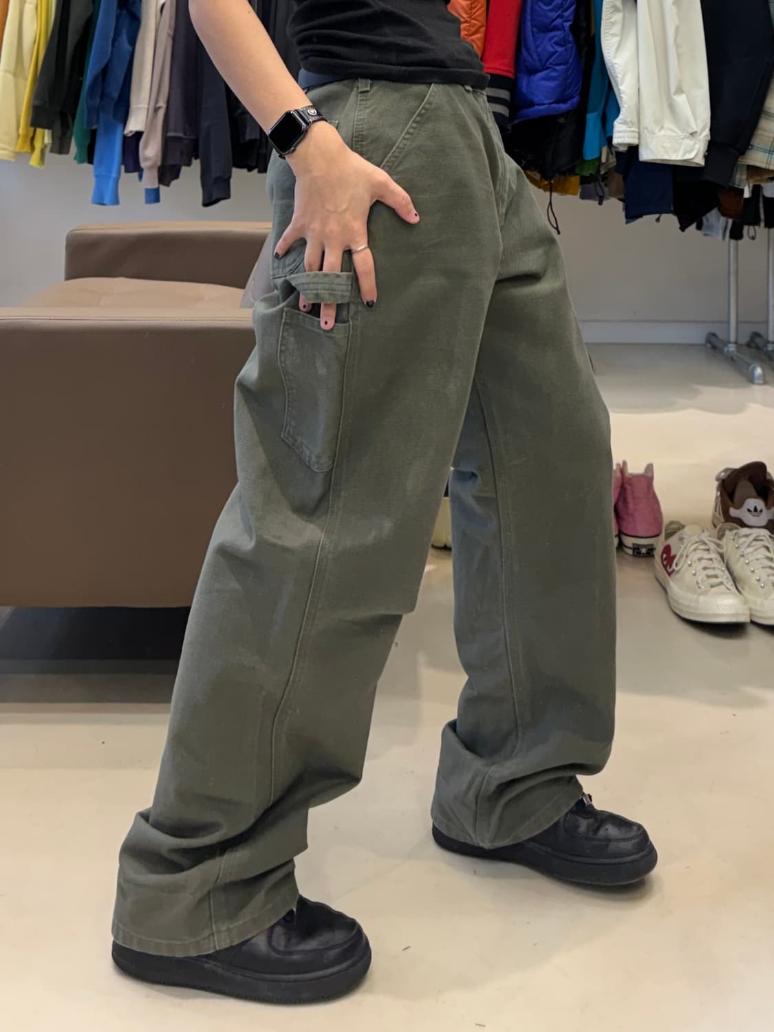 칼하트 B11 모스그린 싱글니 카펜터 팬츠 상품이미지7