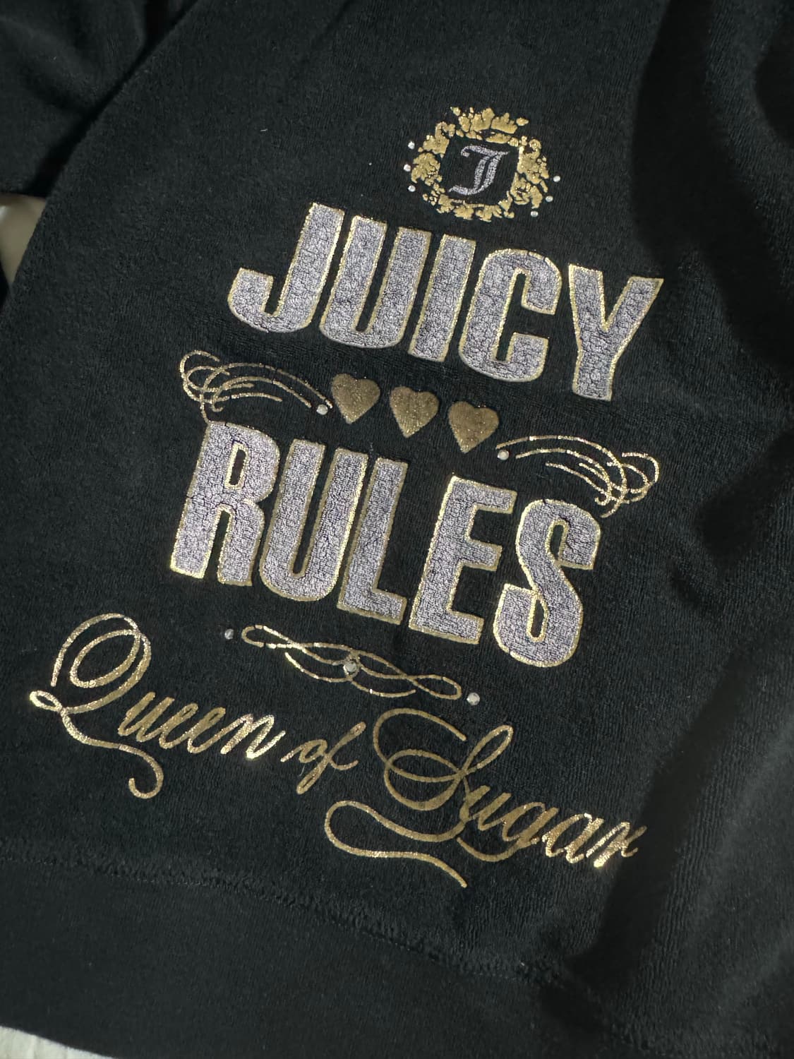 쥬시꾸뛰르 벨벳 큐빅 딱붙핏 후드집업 후집 상품이미지3