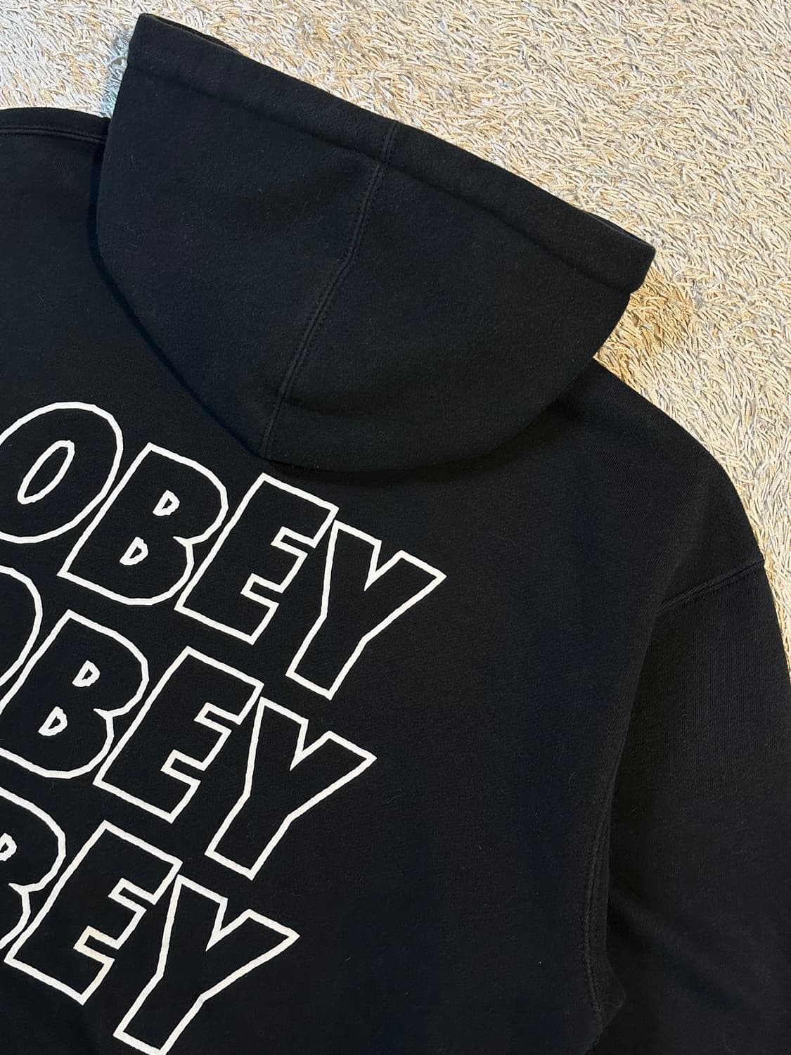 매장판) 오베이 OBEY 백로고 후드집업 블랙 상품이미지4