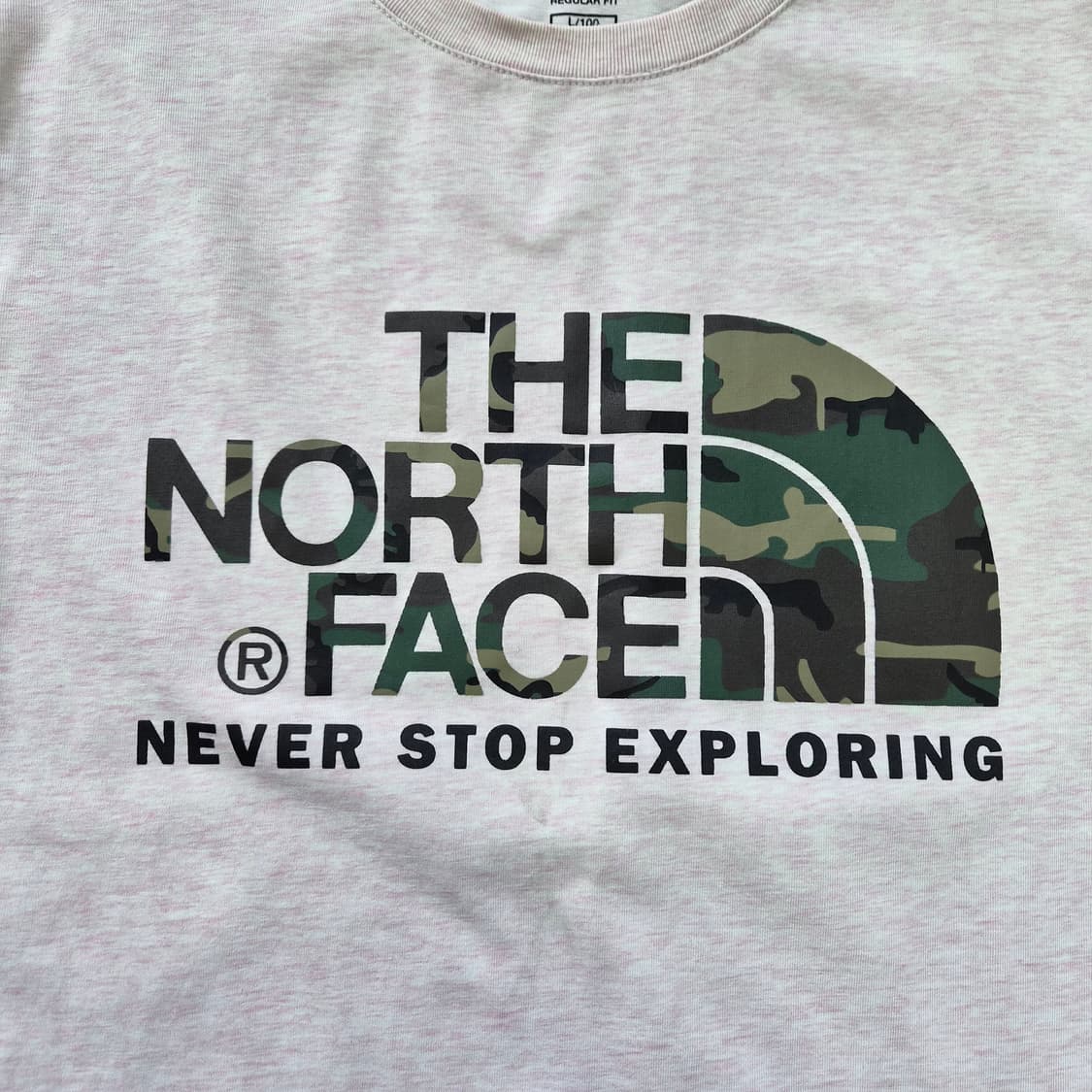 100) 노스페이스 카모패턴 빅로고 반팔티 반팔 티셔츠 상품이미지4