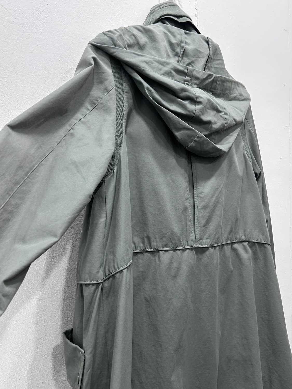 디젤 하이넥 나일론 후드 야상 코트 여성 XS 카키 상품이미지6