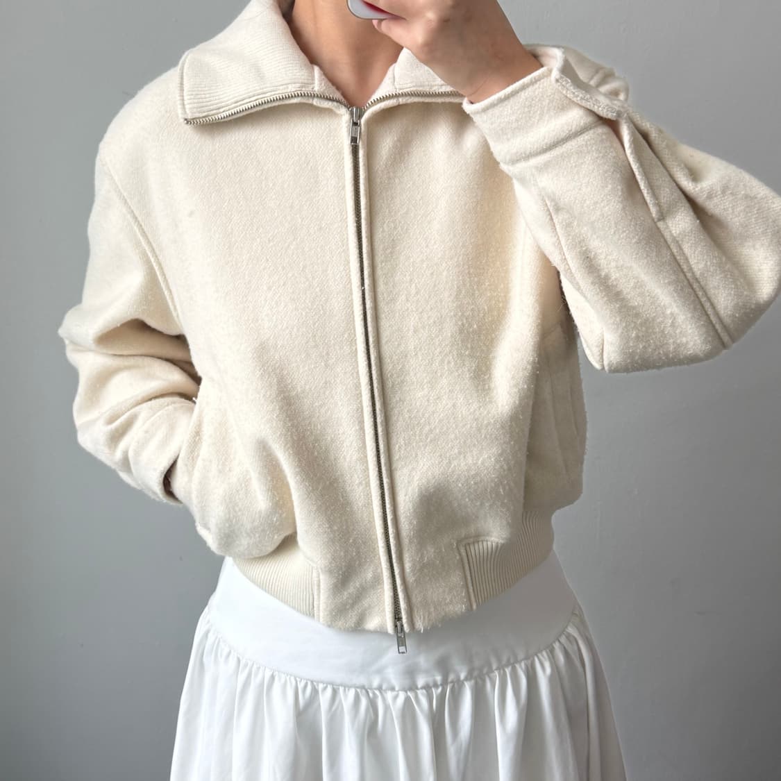 [S] 8세컨즈 아이보리 집업 자켓 상품이미지2