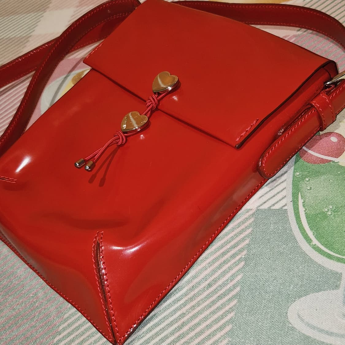 90s 모스키노 카프 레더 벨트 2way 박스백 상품이미지8