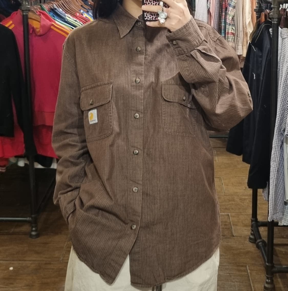 [Hi] 칼하트 긴팔 셔츠 브라운 상품이미지3