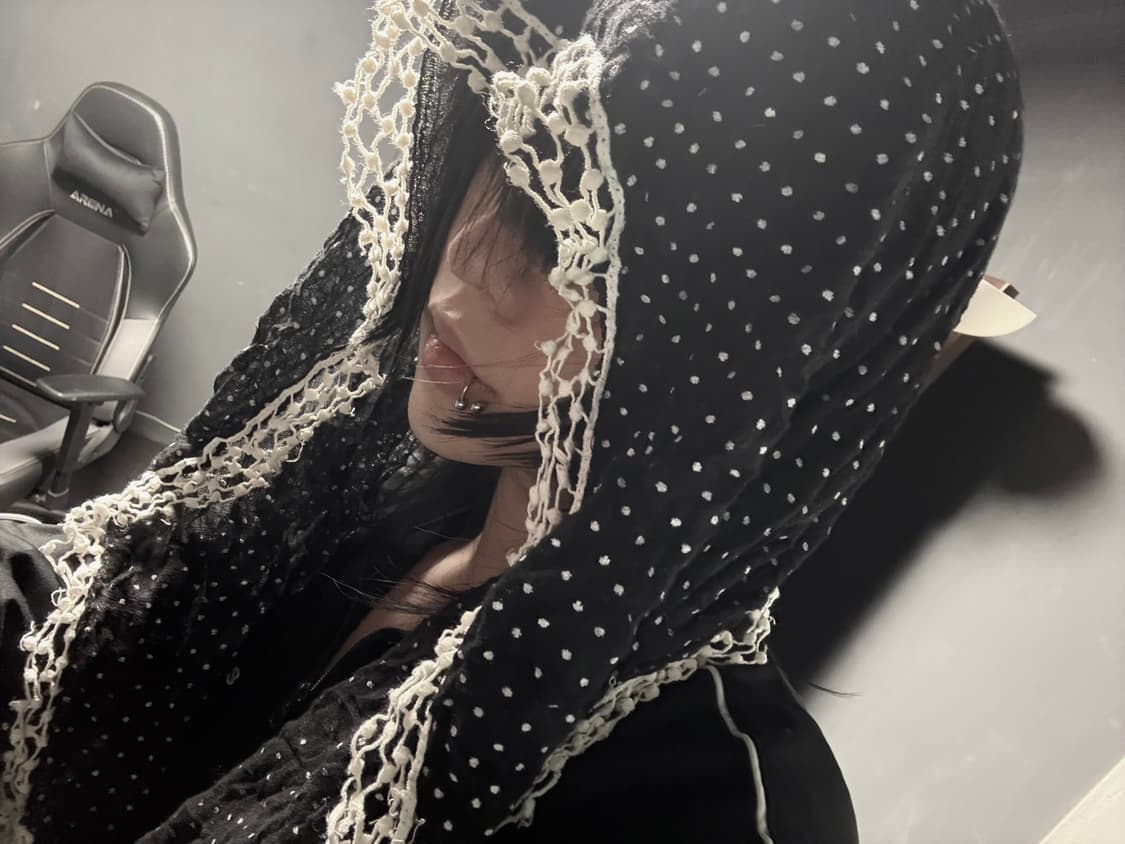 Vintage y2k punk dot scarf muffler 상품이미지1