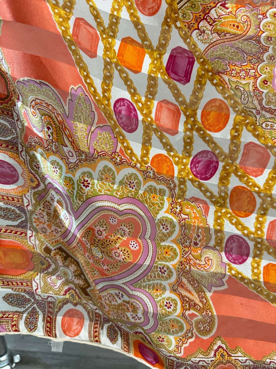 크리스찬 디올 CD 모노그램 아카이브 실크 스카프 오렌지 상품이미지3