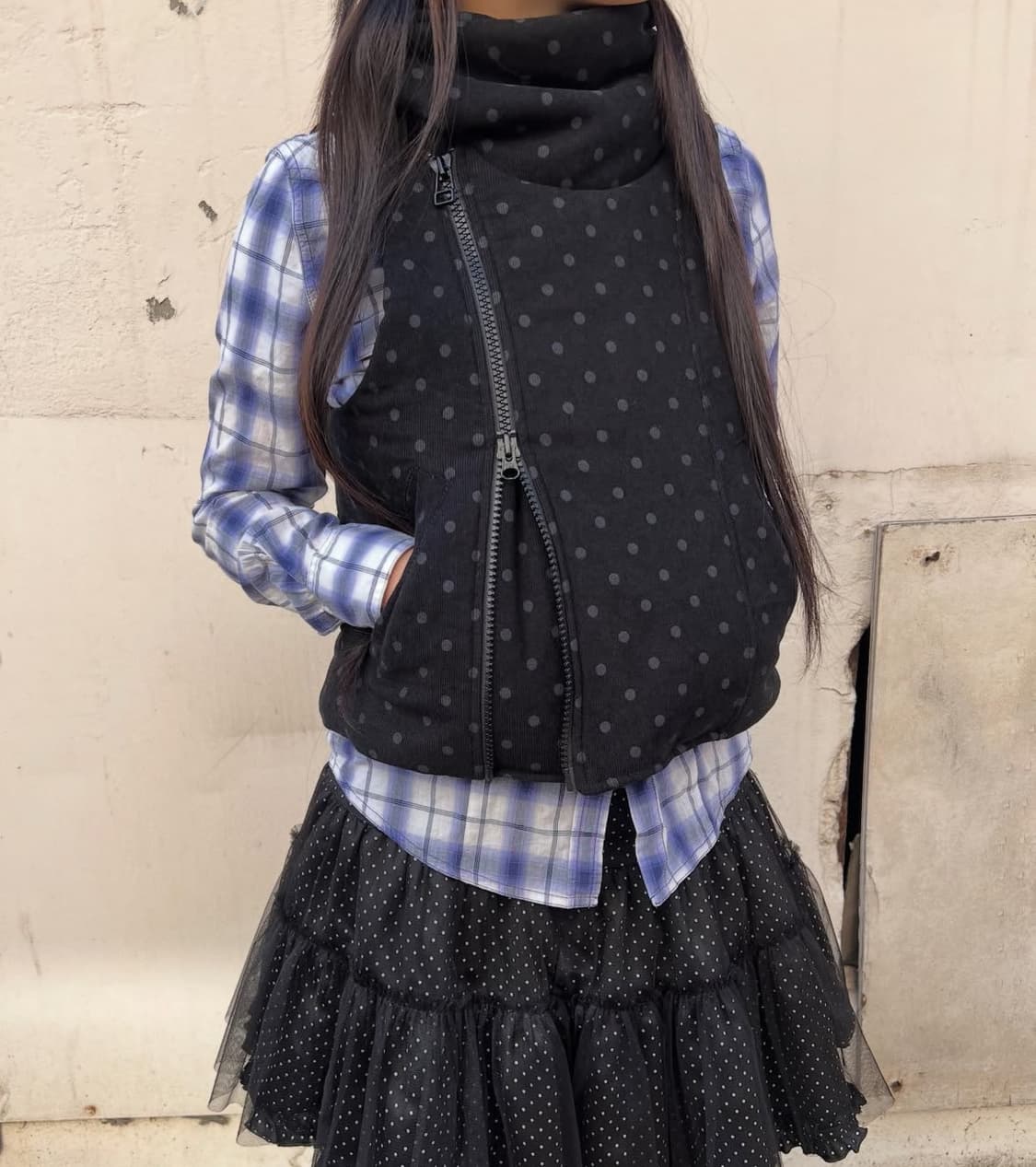 더뮤지엄비지터 dot puffer vest 상품이미지1