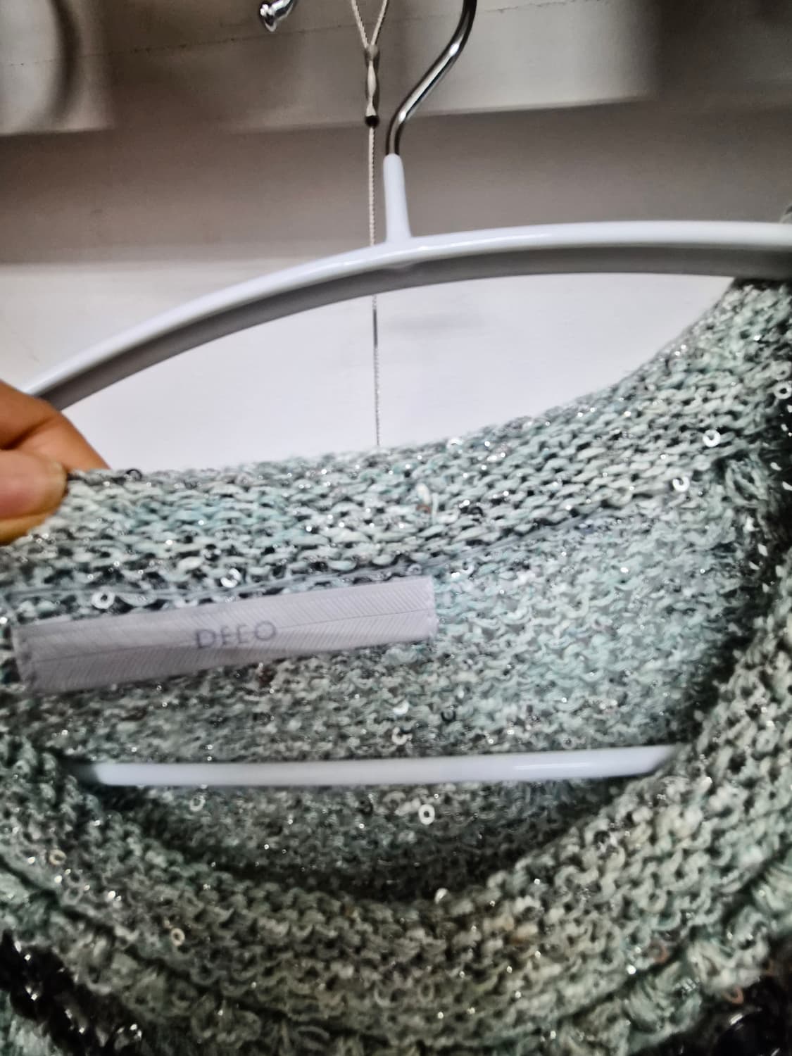 데코 민트 린넨 샤이니 니트원피스& 포켓 롱니트 상품이미지3