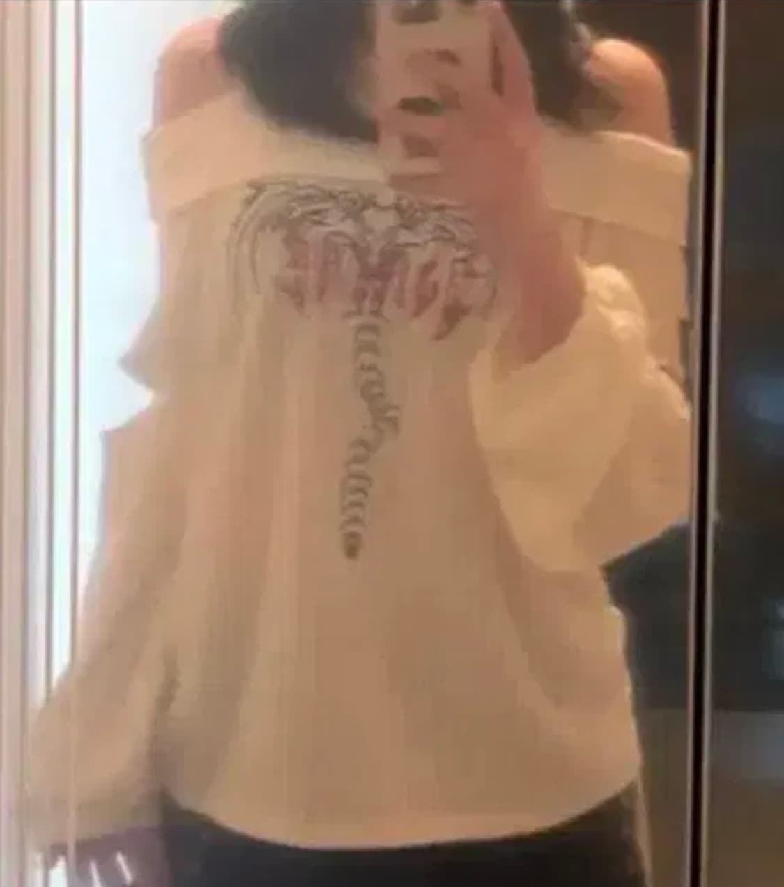 오프숄더 펑크 지뢰계 양산형 니트 고스펑크 상품이미지2